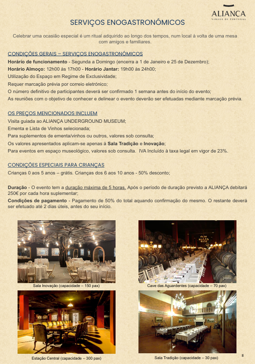 Experiencias enogastronómicas con Aliança Vinhos de Portugal